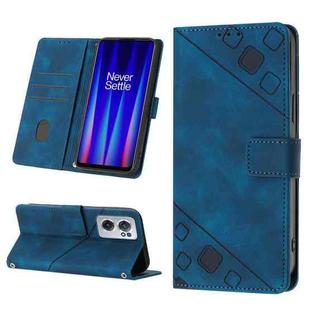 For OnePlus Nord CE 2 5G Skin-feel Embossed Leather Phone Case(Blue)