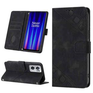 For OnePlus Nord CE 2 5G Skin-feel Embossed Leather Phone Case(Black)