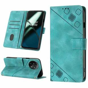 For OnePlus 11 Skin-feel Embossed Leather Phone Case(Green)