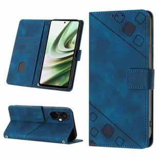 For OnePlus Nord CE 3 5G Skin-feel Embossed Leather Phone Case(Blue)