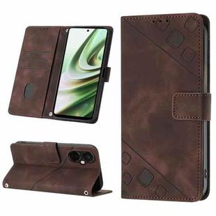 For OnePlus Nord CE 3 5G Skin-feel Embossed Leather Phone Case(Brown)