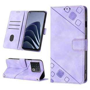 For OnePlus 10 Pro 5G Skin-feel Embossed Leather Phone Case(Light Purple)