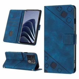 For OnePlus 10 Pro 5G Skin-feel Embossed Leather Phone Case(Blue)