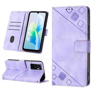 For vivo S10e 5G / V23e 4G&5G / Y75 4G Skin-feel Embossed Leather Phone Case(Light Purple)