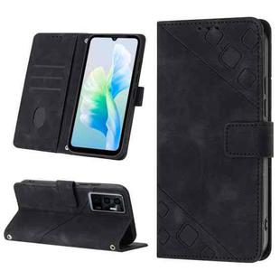 For vivo S10e 5G / V23e 4G&5G / Y75 4G Skin-feel Embossed Leather Phone Case(Black)