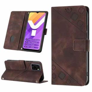 For vivo Y15s 2021 / Y15a Skin-feel Embossed Leather Phone Case(Brown)