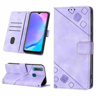 For vivo Y17 / Y15 / Y12 / U10 / Y11 / Y3 Skin-feel Embossed Leather Phone Case(Light Purple)