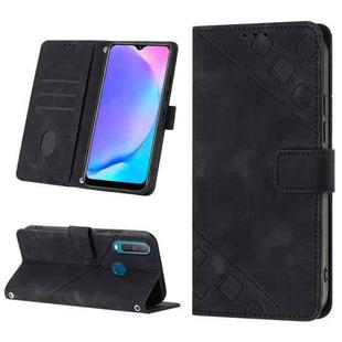 For vivo Y17 / Y15 / Y12 / U10 / Y11 / Y3 Skin-feel Embossed Leather Phone Case(Black)