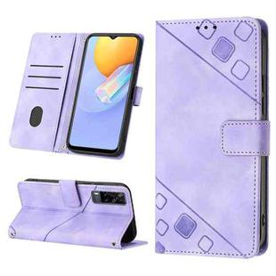 For vivo Y51 2020 / Y31 2021 / Y51a / Y53s 4G Skin-feel Embossed Leather Phone Case(Light Purple)