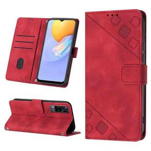 For vivo Y51 2020 / Y31 2021 / Y51a / Y53s 4G Skin-feel Embossed Leather Phone Case(Red)