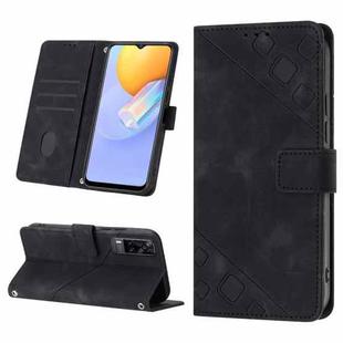 For vivo Y51 2020 / Y31 2021 / Y51a / Y53s 4G Skin-feel Embossed Leather Phone Case(Black)