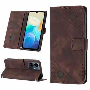 For vivo Y77 5G Global Skin-feel Embossed Leather Phone Case(Brown)