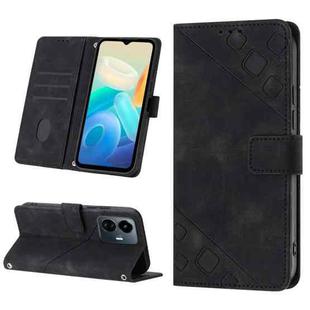 For vivo Y77 5G Global Skin-feel Embossed Leather Phone Case(Black)