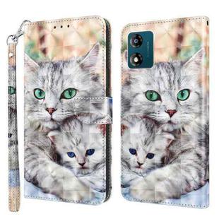 For Motorola Moto E13 3D Painted Leather Phone Case(Two Loving Cats)