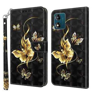 For Motorola Moto E13 3D Painted Leather Phone Case(Golden Swallow Butterfly)