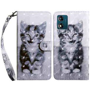 For Motorola Moto E13 3D Painted Leather Phone Case(Smile Cat)