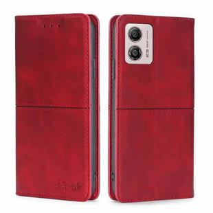 For Motorola Moto G53 5G/G13 4G/G23 4G Cow Texture Magnetic Horizontal Flip Leather Phone Case(Red)