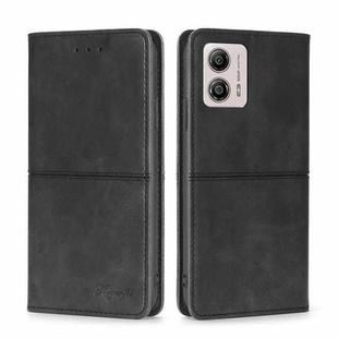 For Motorola Moto G53 5G/G13 4G/G23 4G Cow Texture Magnetic Horizontal Flip Leather Phone Case(Black)