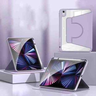 2 in 1 Acrylic Split Rotating Leather Tablet Case For iPad Air 2022 / 2020 10.9(Lavender)