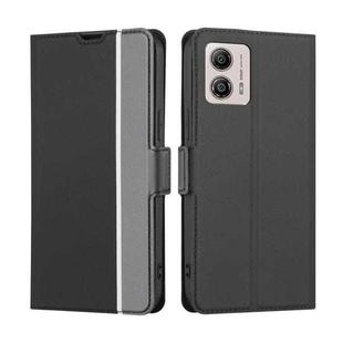 For Motorola Moto G53 5G/G13 4G/G23 4G Twill Texture Side Buckle Leather Phone Case(Black)