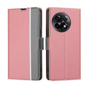 For OnePlus Ace 2/11R Twill Texture Side Buckle Leather Phone Case(Pink)