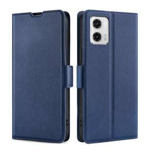 For Motorola Moto G73 5G Ultra-thin Voltage Side Buckle Horizontal Flip Leather Phone Case(Blue)
