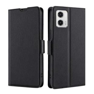 For Motorola Moto G73 5G Ultra-thin Voltage Side Buckle Horizontal Flip Leather Phone Case(Black)