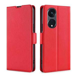 For OPPO Reno8 T 5G/A1 Pro 5G Ultra-thin Voltage Side Buckle Horizontal Flip Leather Phone Case(Red)