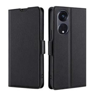 For OPPO Reno8 T 5G/A1 Pro 5G Ultra-thin Voltage Side Buckle Horizontal Flip Leather Phone Case(Black)