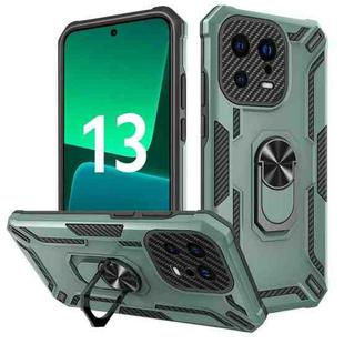 For Xiaomi 13 Warship Armor 2 in 1 Shockproof Phone Case(Dark Green)