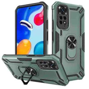 For Redmi Note 11 4G Global / Note 11s 4G Warship Armor 2 in 1 Shockproof Phone Case(Dark Green)