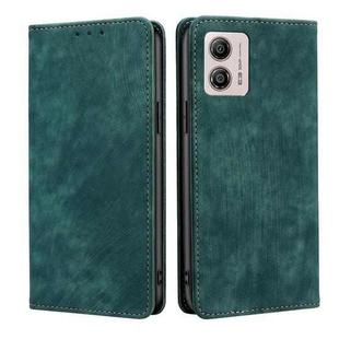 For Motorola Moto G53 5G/G13 4G/G23 4G RFID Anti-theft Brush Magnetic Leather Phone Case(Green)