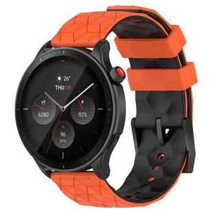 20mm Universal Football Pattern Two-Color Silicone Watch Band(Orange+Black)