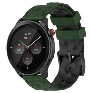 20mm Universal Football Pattern Two-Color Silicone Watch Band(Army Green+Black)
