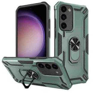 For Samsung Galaxy S23 5G Warship Armor 2 in 1 Shockproof Phone Case(Dark Green)
