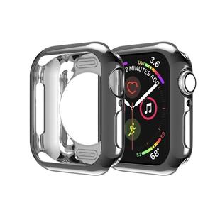 For Apple Watch Series 5 & 4 44mm Plating TPU Round Hole Hollowing Protective Case(Black)