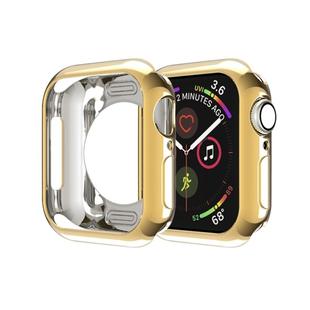 For Apple Watch Series 5 & 4 44mm Plating TPU Round Hole Hollowing Protective Case(Gold)