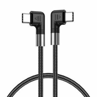 A9 100W USB-C/Type-C to USB-C/Type-C Double Elbow Data Cable, Length:1m