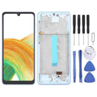 For Samsung Galaxy A33 5G SM-A336 6.36 inch OLED LCD Screen Digitizer Full Assembly with Frame (Blue)