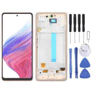 For Samsung Galaxy A53 5G SM-A536 6.48 inch OLED LCD Screen Digitizer Full Assembly with Frame (Gold)