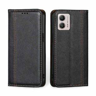 For Motorola Moto G53 5G/G13 4G/G23 4G Grid Texture Magnetic Flip Leather Phone Case(Black)