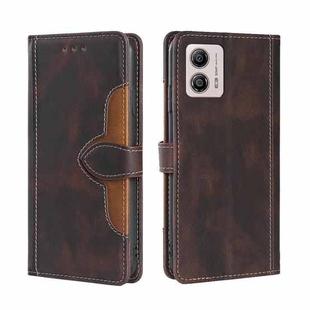 For Motorola Moto G53 5G/G13 4G/G23 4G Skin Feel Magnetic Buckle Leather Phone Case(Brown)
