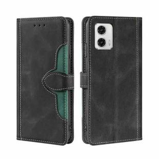 For Motorola Moto G73 5G Skin Feel Magnetic Buckle Leather Phone Case(Black)