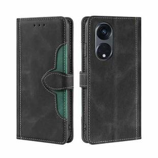 For OPPO Reno8 T 5G/A1 Pro 5G Skin Feel Magnetic Buckle Leather Phone Case(Black)