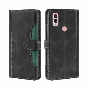 For Kyocera Android One S10 Skin Feel Magnetic Buckle Leather Phone Case(Black)