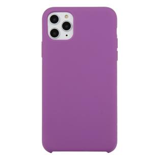 For iPhone 11 Pro Solid Color Solid Silicone  Shockproof Case(Purple)