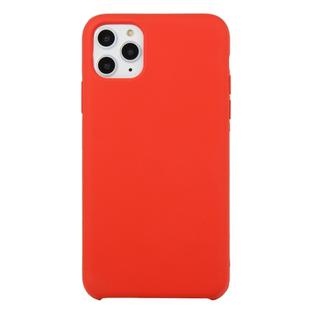 For iPhone 11 Pro Solid Color Solid Silicone  Shockproof Case(China Red)