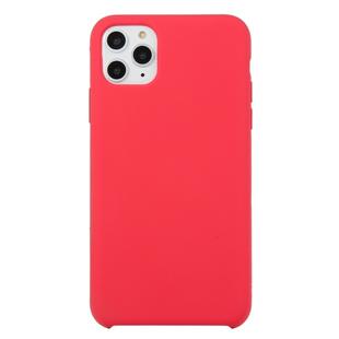 For iPhone 11 Pro Solid Color Solid Silicone  Shockproof Case(Rose Red)