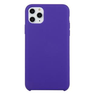 For iPhone 11 Pro Solid Color Solid Silicone  Shockproof Case(Deep Purple)