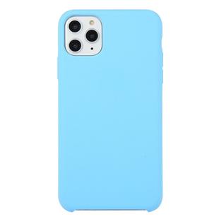 For iPhone 11 Pro Solid Color Solid Silicone  Shockproof Case (Chrysanthemum Blue)